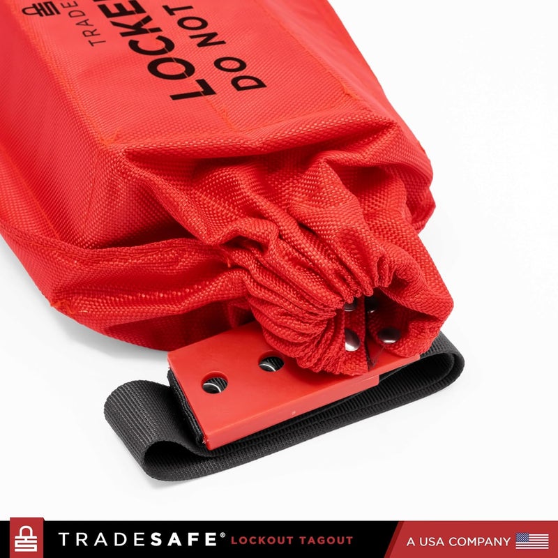 TRADESAFE Lockout Tagout Oversized Plug and Hoist Control Cover, Fits 18 x 13 Inches Controls, Tear-Resistant Industrial Lockout Bag for Controls and Switches, Cinch Bag for Safety Lock Out - Image 4